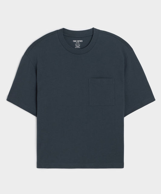 Boxy Jersey Tee - Navy Batik