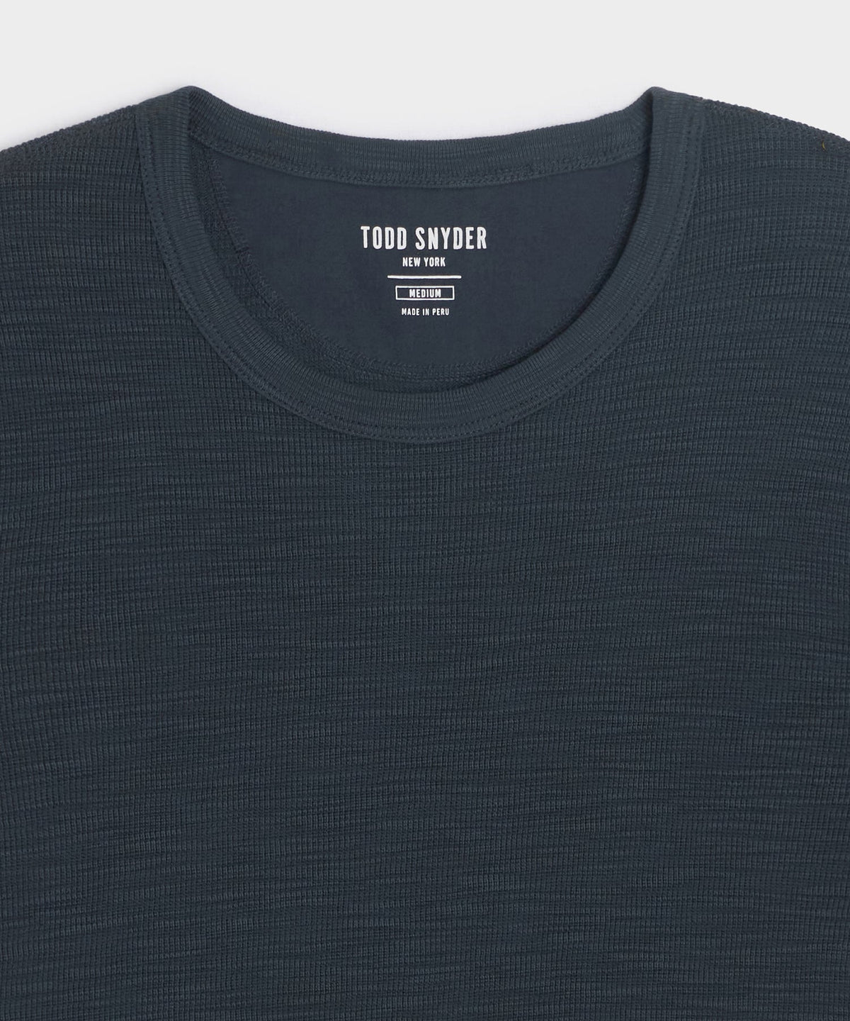 Lightweight Mini Waffle Tee - Navy Batik