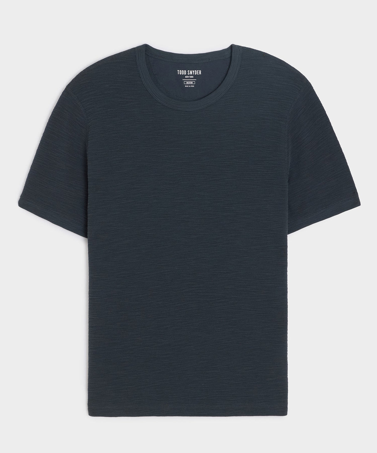Lightweight Mini Waffle Tee - Navy Batik