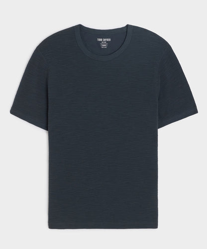 Lightweight Mini Waffle Tee - Navy Batik