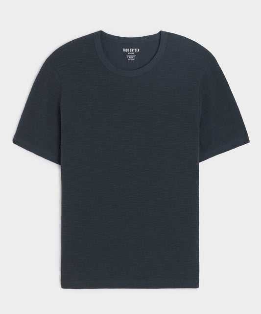 Lightweight Mini Waffle Tee - Navy Batik