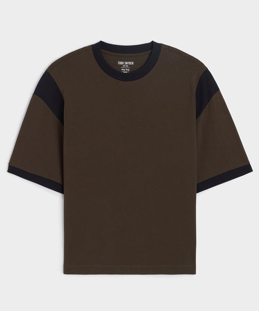 Collegiate Jersey Ringer Tee - Espresso Bean