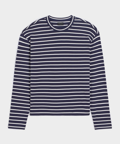 Boxy Jersey Tee - Navy