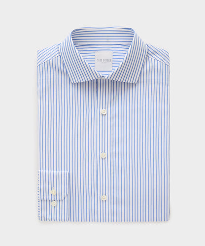 Cotton Spread Collar Dress Shirt - Blue