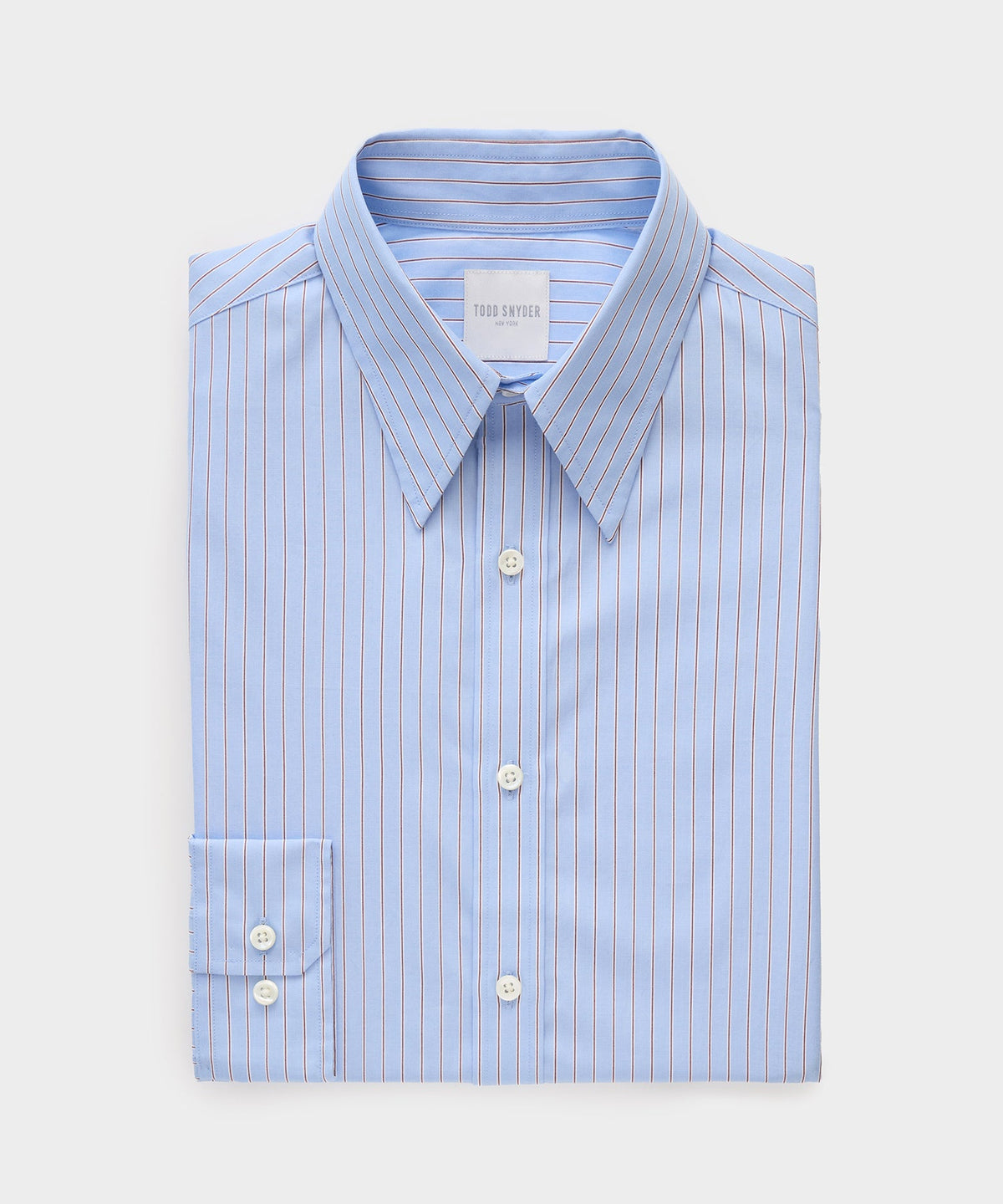 Poplin Long Point Collar Dress Shirt - Blue