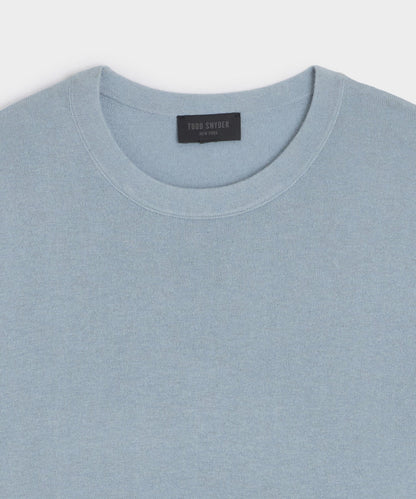 Silk-Cashmere Crewneck Sweater - Dusty Blue