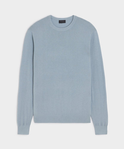 Silk-Cashmere Crewneck Sweater - Dusty Blue