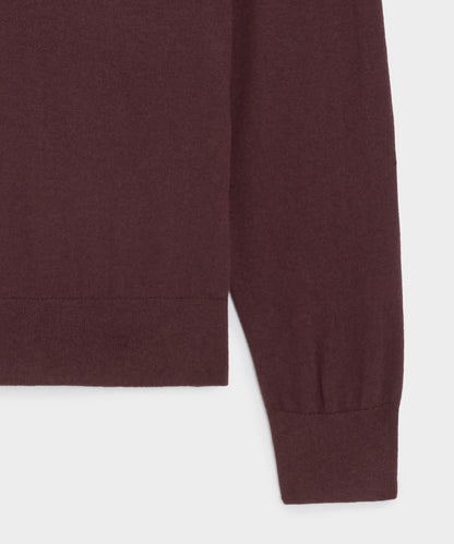 Silk-Cashmere Crewneck Sweater - Raisin