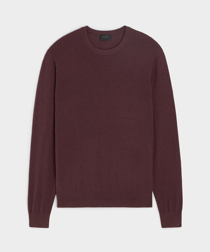 Silk-Cashmere Crewneck Sweater - Raisin