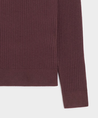 Silk-Cashmere Ribbed Montauk Sweater Polo - Raisin
