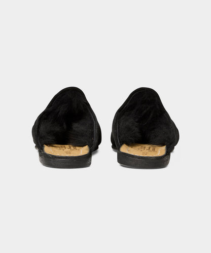 Sabah Baba Suede Shearling Slide - Black