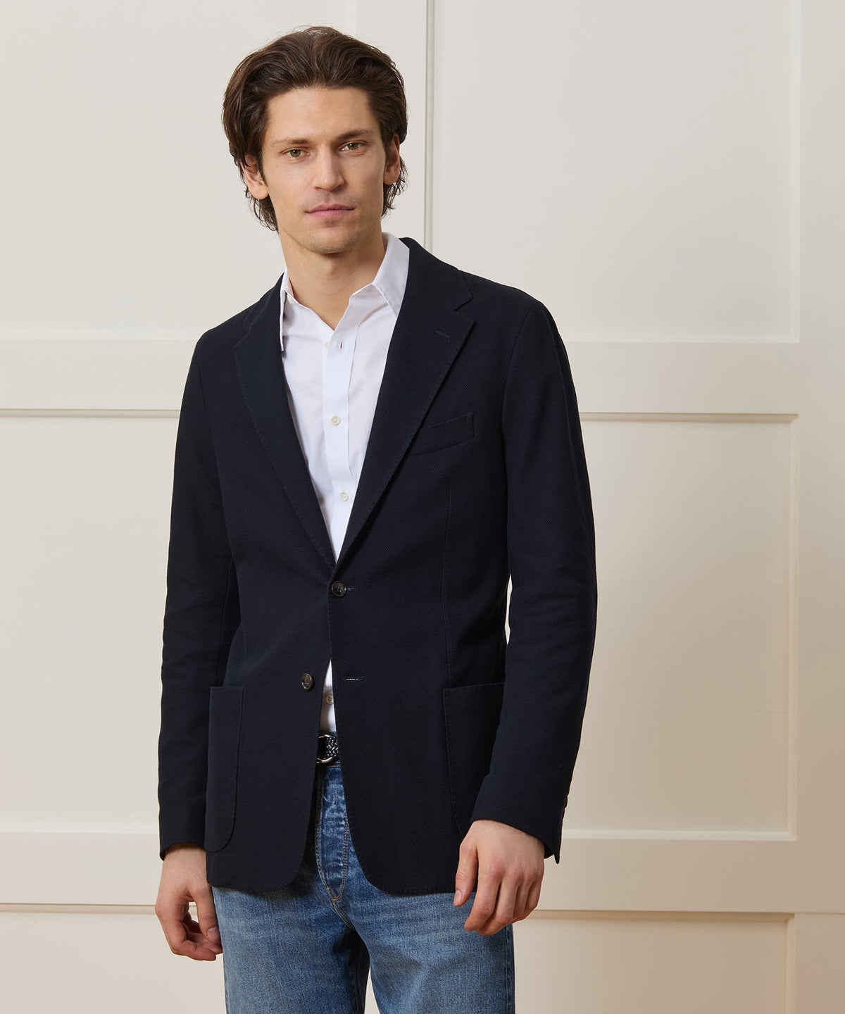 Italian Knit Sport Coat - Navy