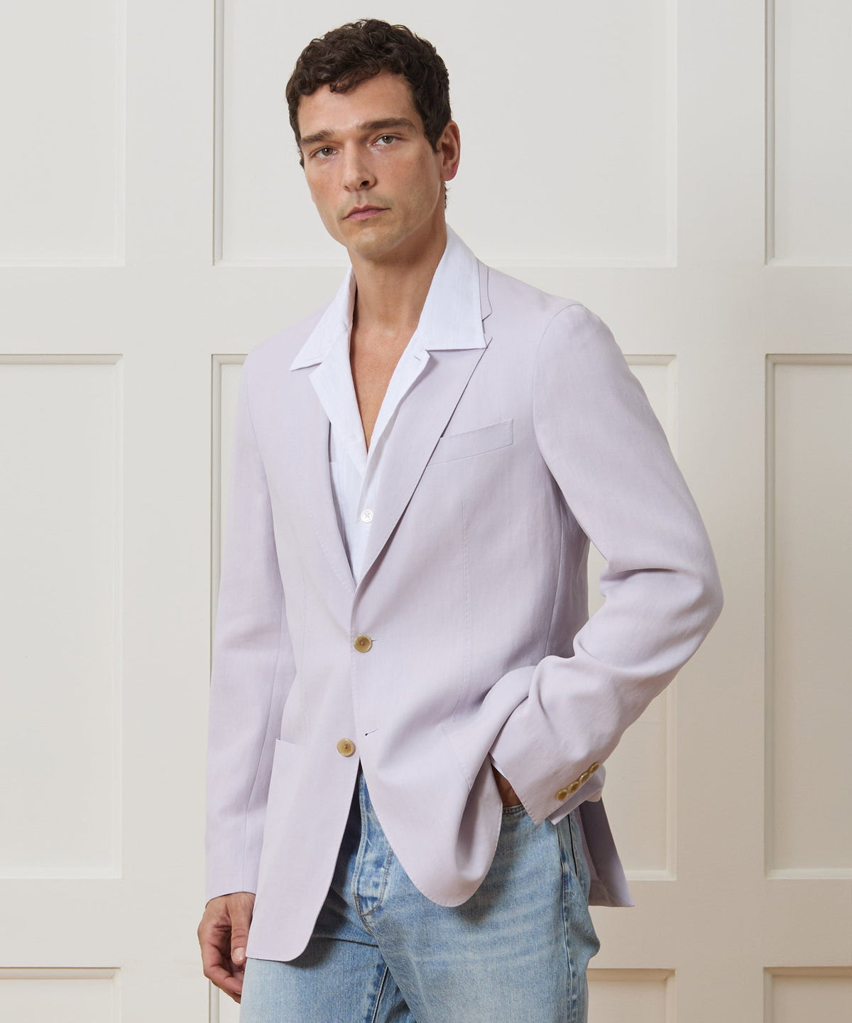 Italian Sueded Linen Sport Coat - French Lilac