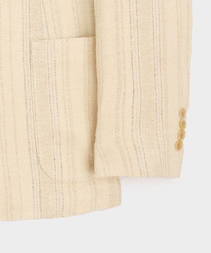 Italian Linen Silk Double Stripe Sport Coat - Beige