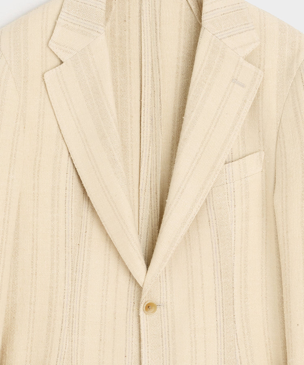 Italian Linen Silk Double Stripe Sport Coat - Beige