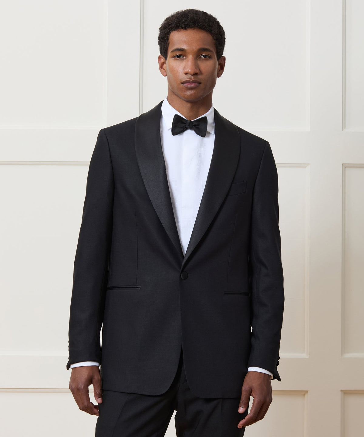 Italian Wool Shawl Tuxedo Jacket - Black