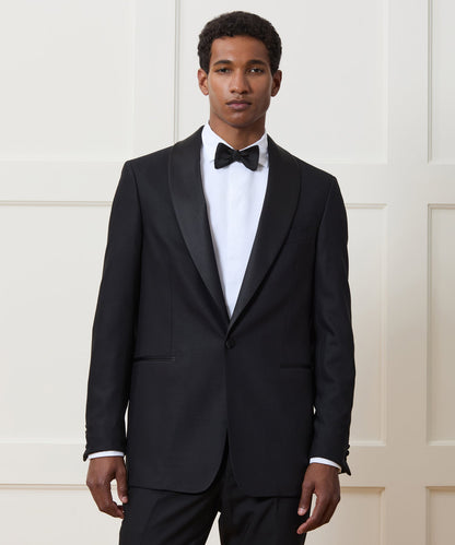 Italian Wool Shawl Tuxedo Jacket - Black