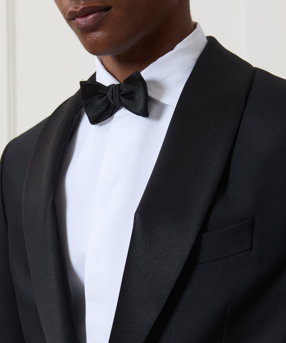 Italian Wool Shawl Tuxedo Jacket - Black