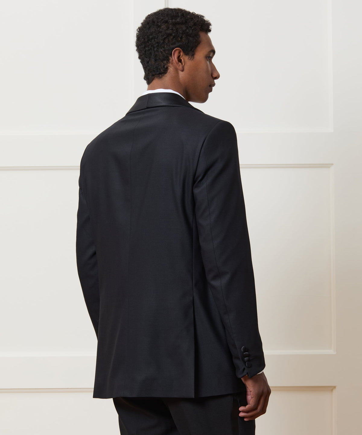 Italian Wool Shawl Tuxedo Jacket - Black