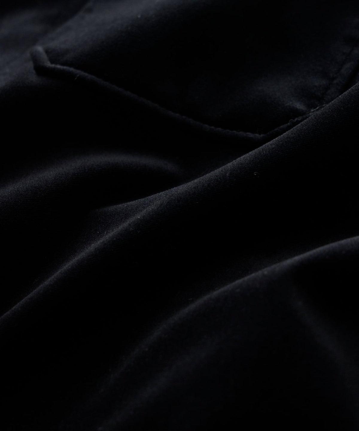 Italian Velvet Tailored Chore Coat - Black