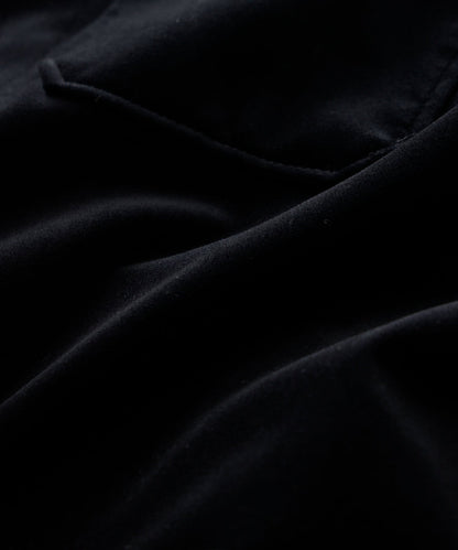 Italian Velvet Tailored Chore Coat - Black