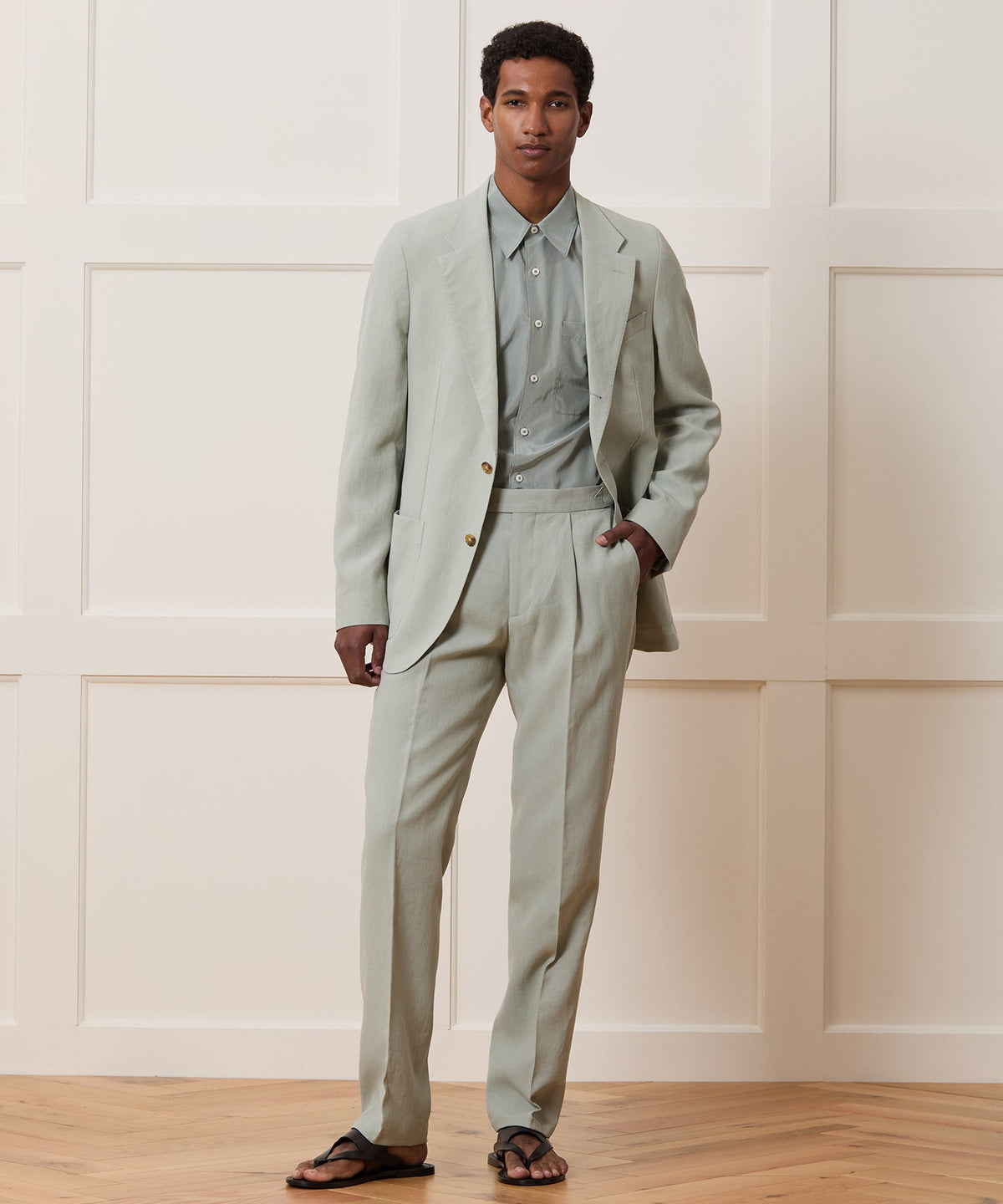 Italian Sueded Linen Madison Jacket - Silver Lake