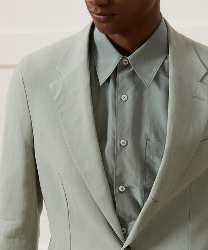 Italian Sueded Linen Madison Jacket - Silver Lake