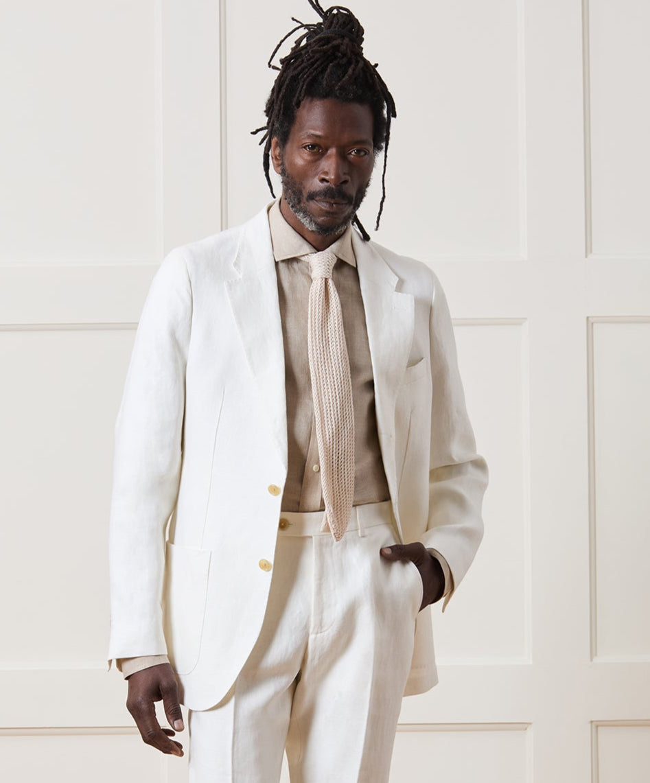 Italian Linen Madison Jacket - White
