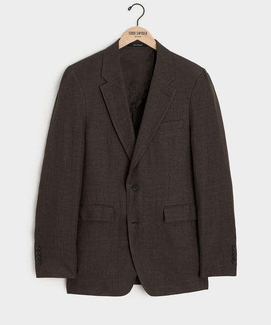 Italian Linen Sutton Jacket - Caviar