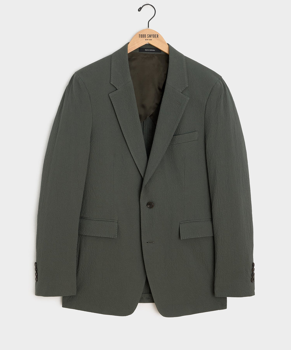 Italian Seersucker Sutton Jacket - Olive