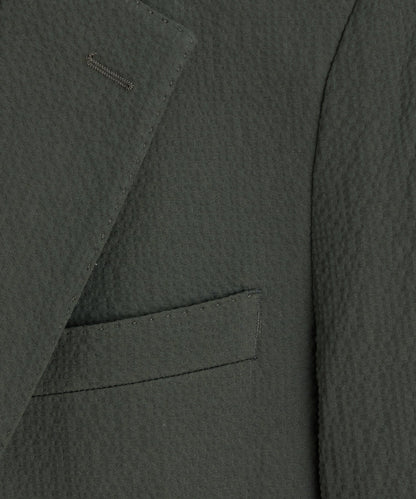 Italian Seersucker Sutton Jacket - Olive