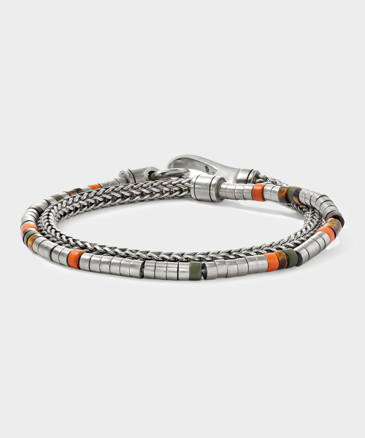 Todd Snyder x John Hardy Heishi Silver Double Wrap Bracelet - Silver
