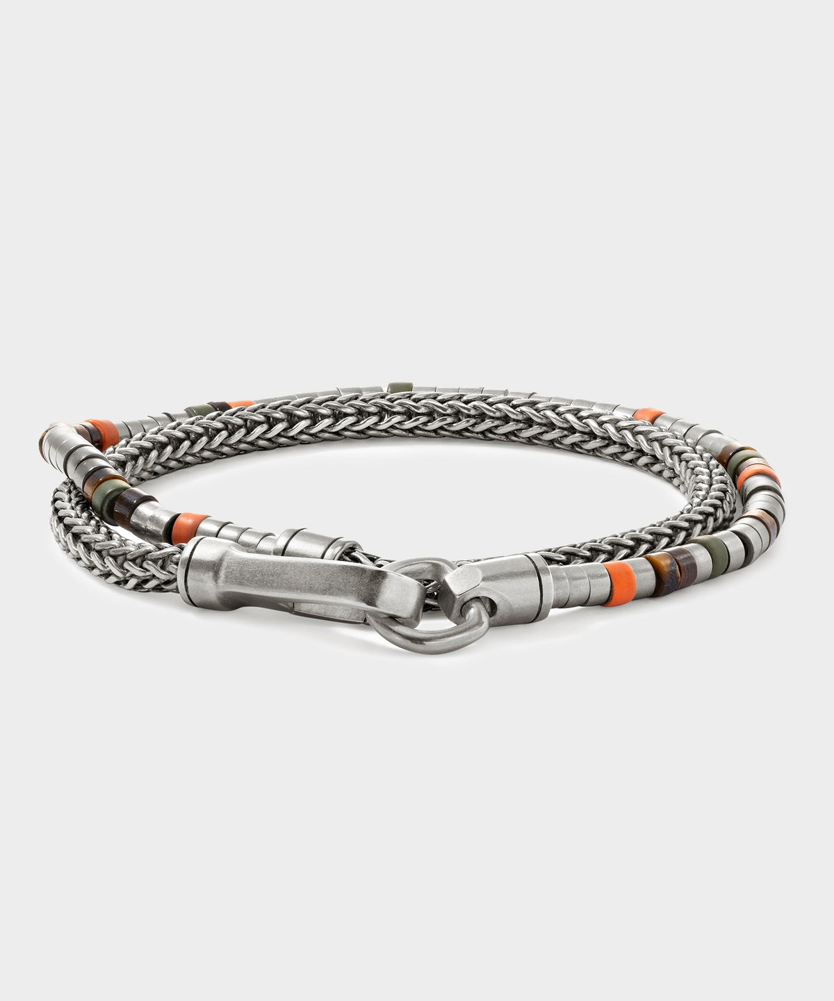 Todd Snyder x John Hardy Heishi Silver Double Wrap Bracelet - Silver
