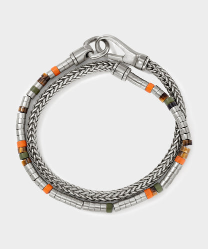 Todd Snyder x John Hardy Heishi Silver Double Wrap Bracelet - Silver