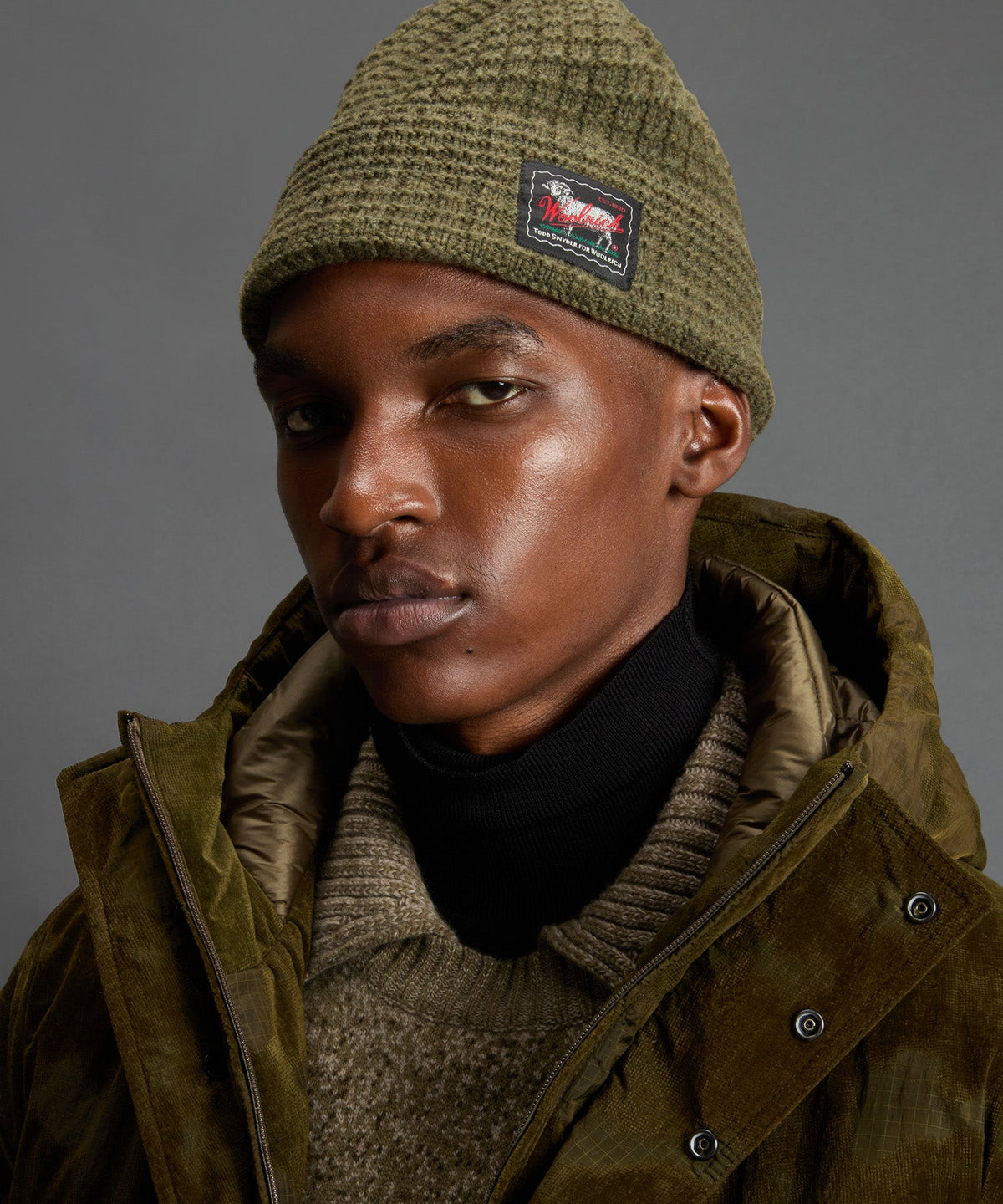 Todd Snyder x Woolrich Wool-Cashmere Waffle Beanie - Deep Depths