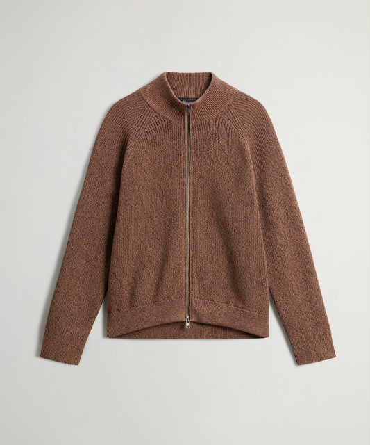 Todd Snyder x Woolrich Cotton Zip-Up Sweater - Butternut Mouline