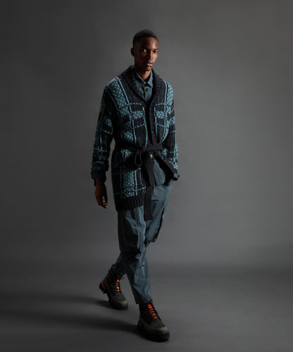 Todd Snyder x Woolrich Belted Wool-Alpaca Cardigan - Stormy Sea