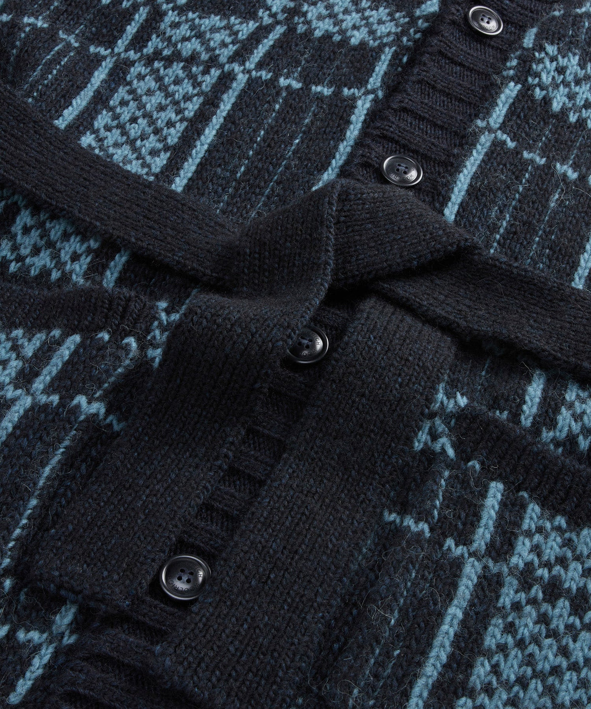 Todd Snyder x Woolrich Belted Wool-Alpaca Cardigan - Stormy Sea