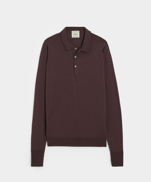 Todd Snyder x John Smedley Long Sleeve Polo - Brown