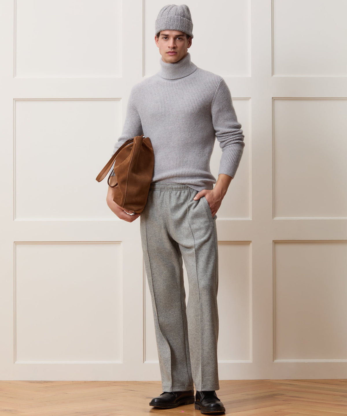Relaxed Camel-Cashmere Lounge Pant - Grey Heather