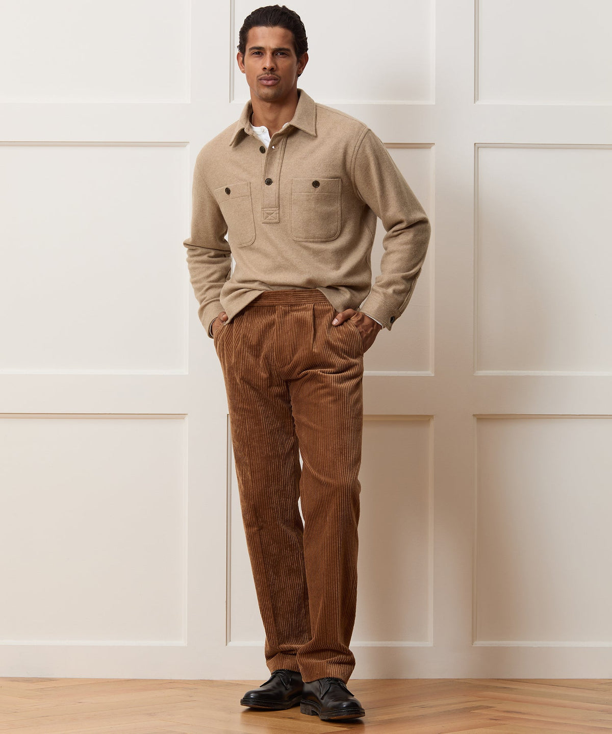 Camel-Cashmere Field Polo - Camel