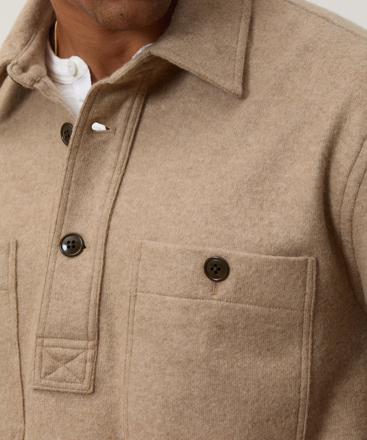 Camel-Cashmere Field Polo - Camel