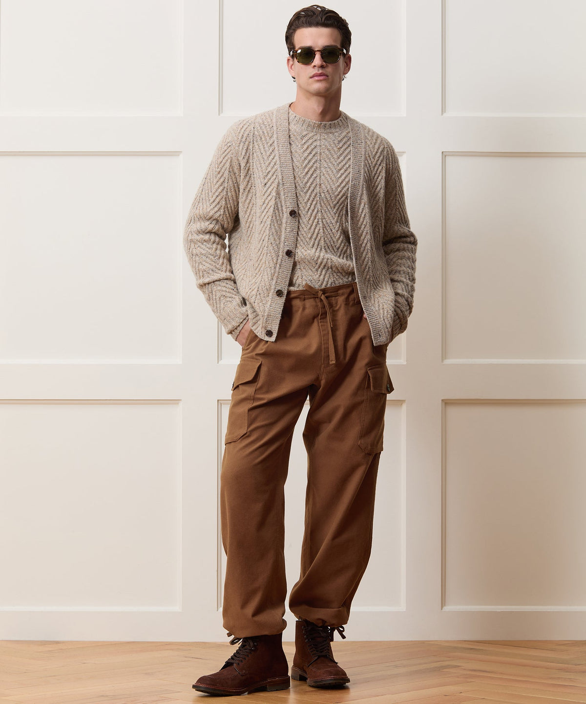 Italian Moleskin Cargo Pant - Chestnut