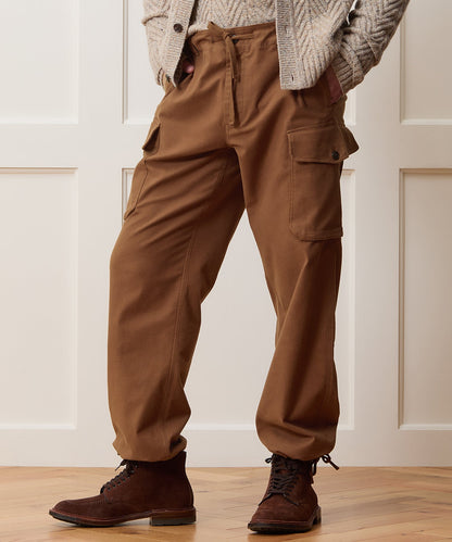 Italian Moleskin Cargo Pant - Chestnut
