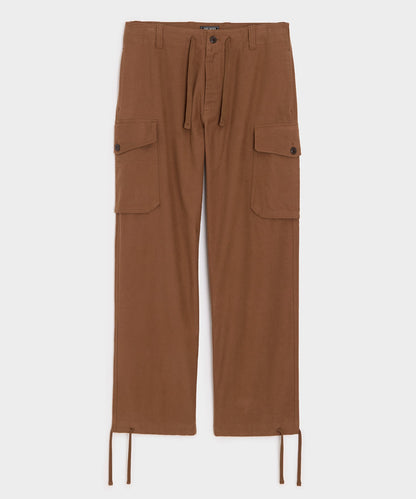 Italian Moleskin Cargo Pant - Chestnut