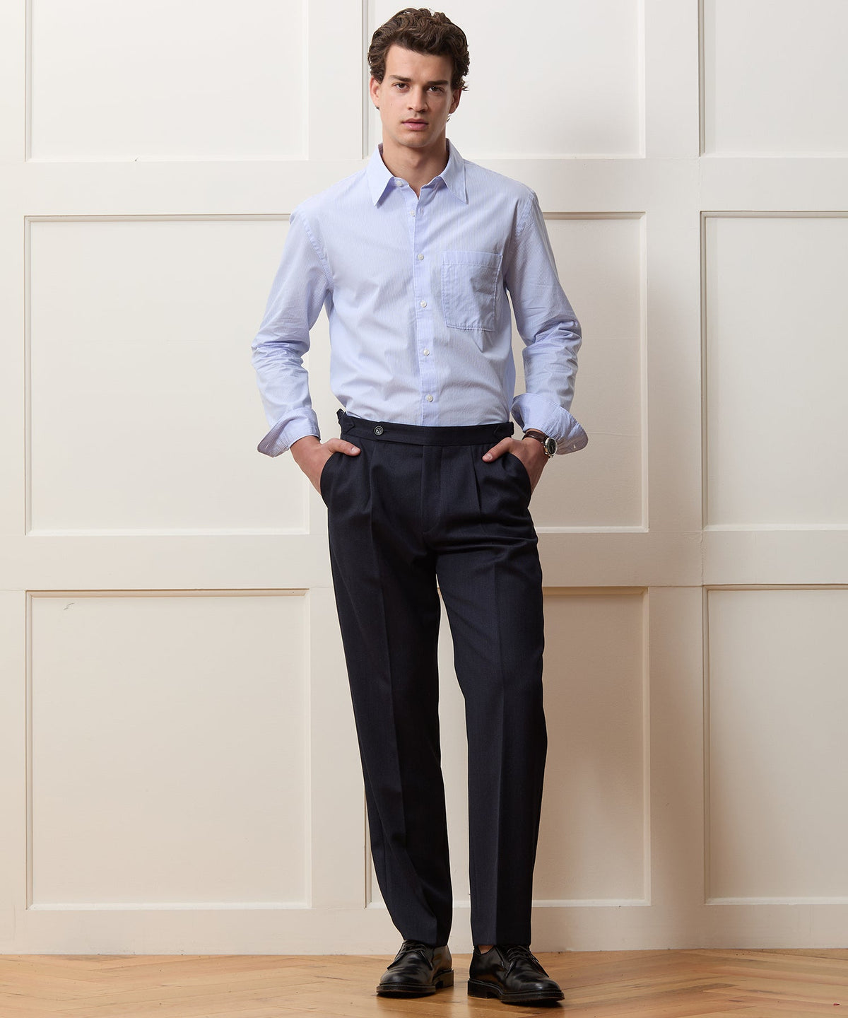 Easy Cut Poplin Sport Shirt - Light Blue