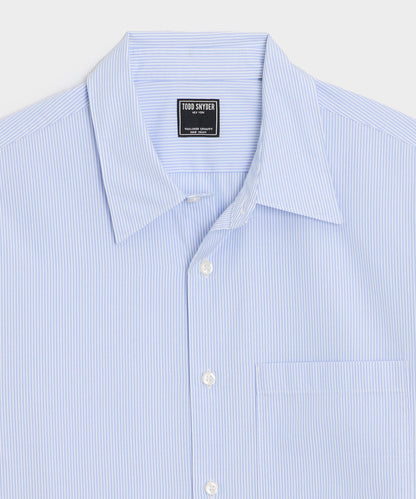 Easy Cut Poplin Sport Shirt - Light Blue