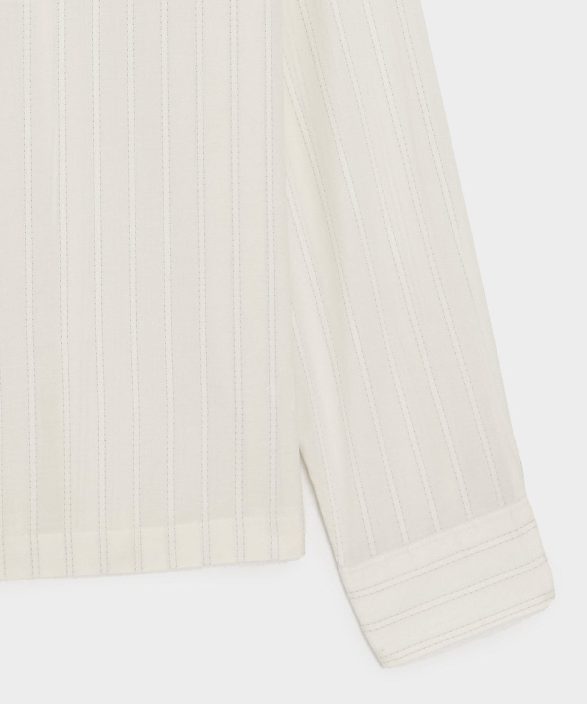 Brushed Poplin Camp Collar Shirt - White