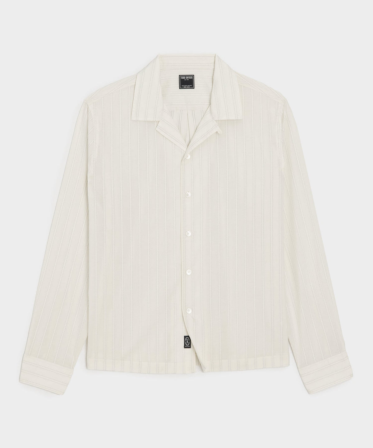 Brushed Poplin Camp Collar Shirt - White