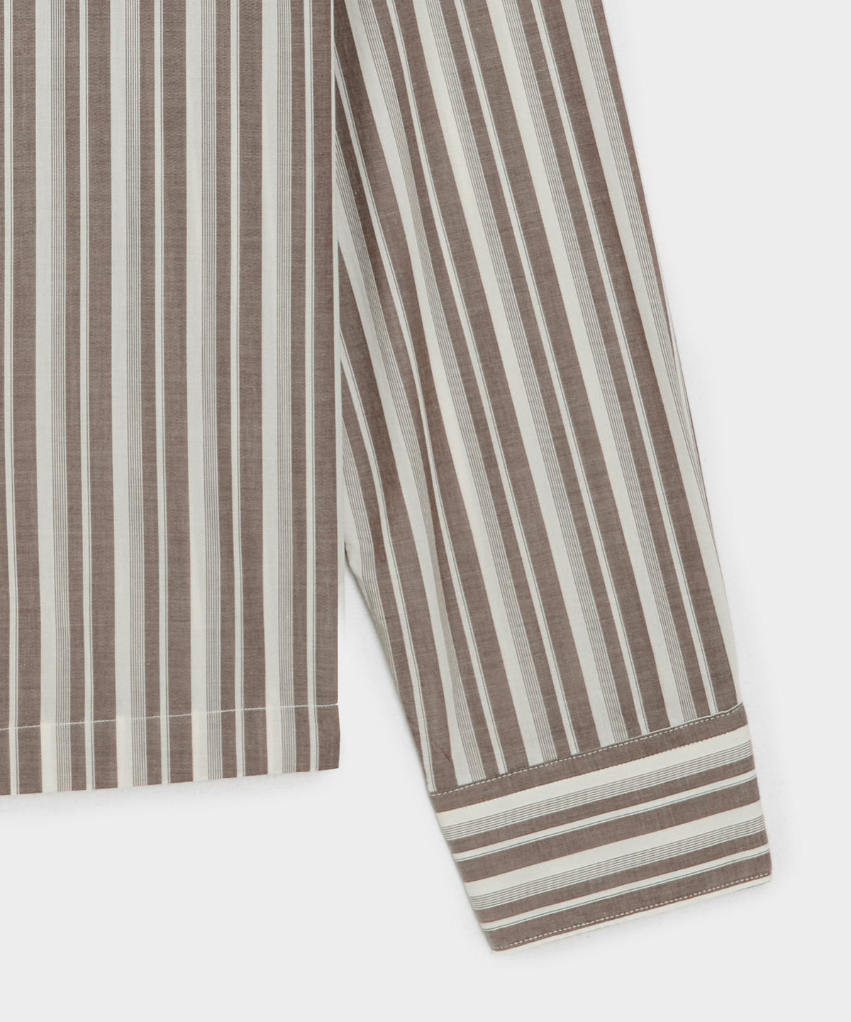 Brushed Poplin Camp Collar Shirt - Brown